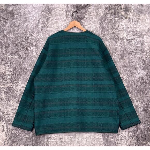 Pilgrim Surf Supply Jacket XL Mens Japanese Wool Woven Green Snap Front - Picture 3 of 9